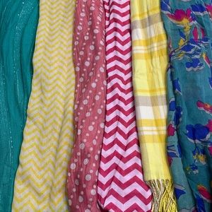 Bundle set of six colorful scarves, Old Navy